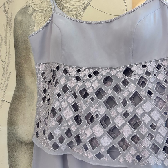 vintage y2k two piece purple beaded maxi prom dress lavender vintage formal - Picture 10 of 13